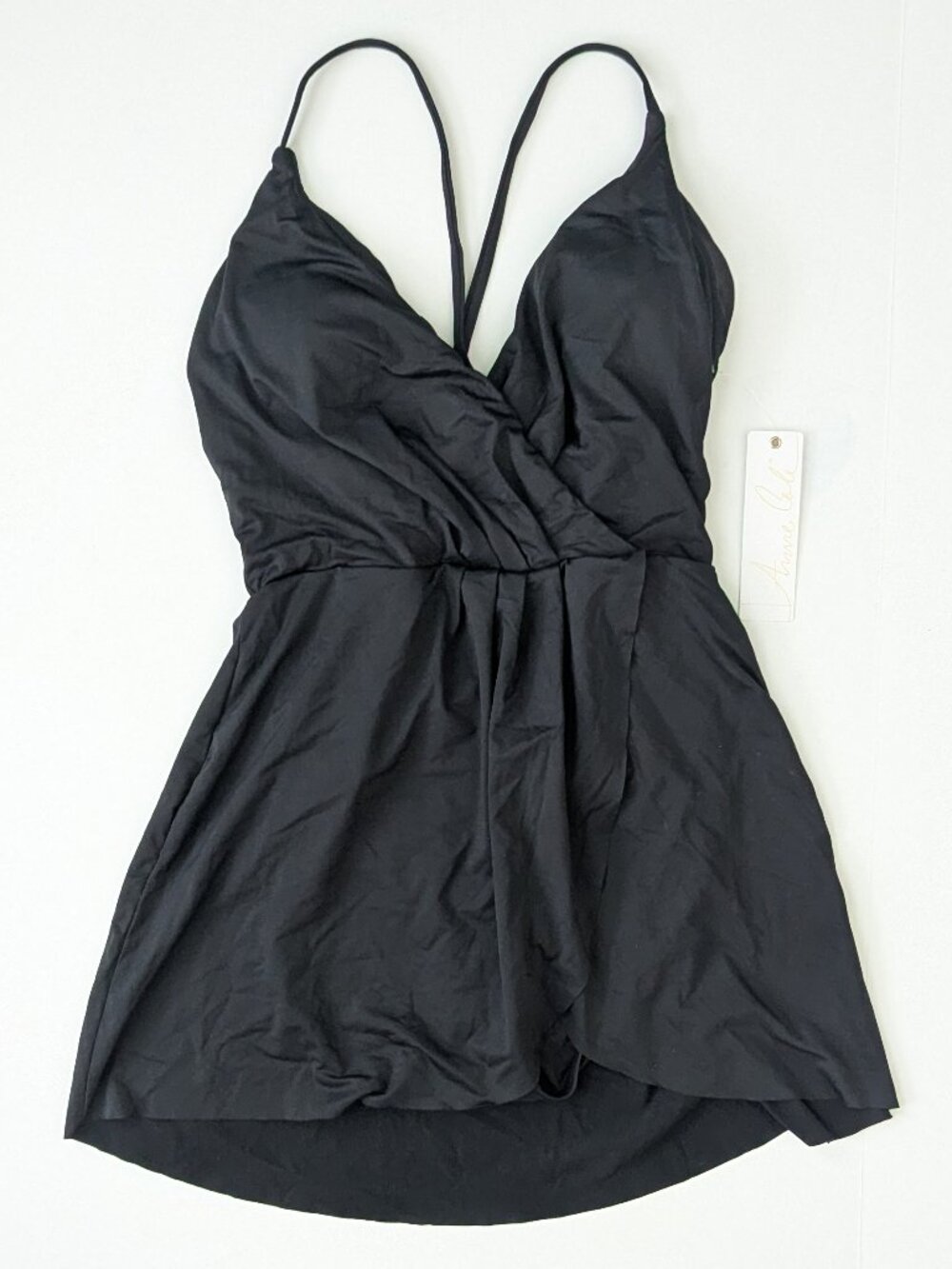 Anne Cole Live In Color Swim Dress Black Womens 10